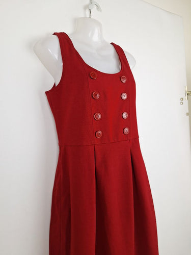 Second-Hand - Princess Highway Flirty Crimson Buttoned Swing Dress Size 10 - SwapUp