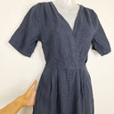 Second-Hand - Gorman Classic Dark Blue Linen Jumpsuit Size 6 - SwapUp