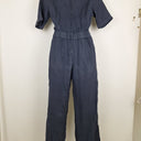 Second-Hand - Gorman Classic Dark Blue Linen Jumpsuit Size 6 - SwapUp
