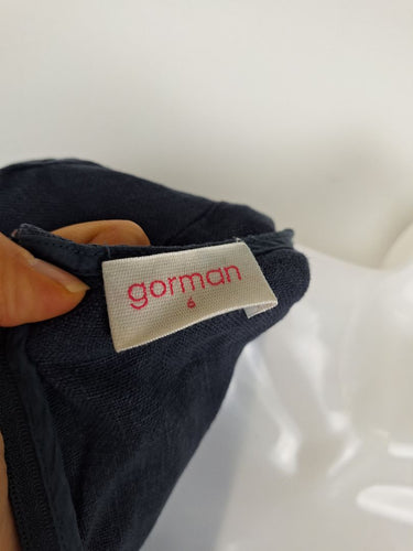 Second-Hand - Gorman Classic Dark Blue Linen Jumpsuit Size 6 - SwapUp
