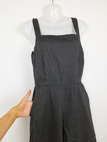 Second-Hand - Kumo Everyday Denim Look Pleated Overall Size 8 - SwapUp