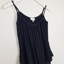 Second-Hand - Witchery Navy Crinkle Singlet Top Size 6 - SwapUp