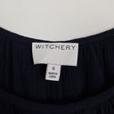 Second-Hand - Witchery Navy Crinkle Singlet Top Size 6 - SwapUp