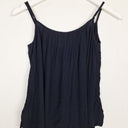 Second-Hand - Witchery Navy Crinkle Singlet Top Size 6 - SwapUp
