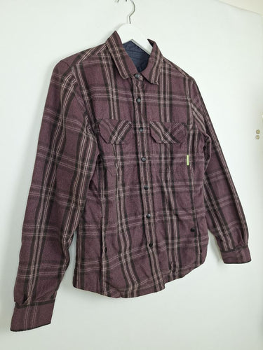Second-Hand - Kathmandu Reversible Purple Plaid Jacket Size 6 - SwapUp