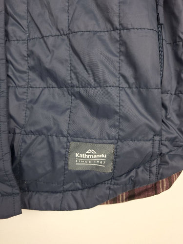 Second-Hand - Kathmandu Reversible Purple Plaid Jacket Size 6 - SwapUp