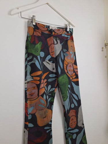 Second-Hand - Gorman Abstract Art Muted Toned Pants Size 6 - SwapUp