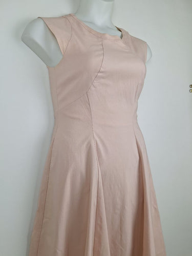 Second-Hand - Veronika Maine Soft Pink Panelled Midi Dress Size 10 - SwapUp