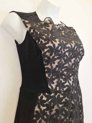 Second-Hand - Sacha Drake Embroidered Floral Scallop Edge Dress Size 14 - SwapUp