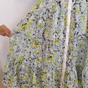 Second-Hand - Once Was Mimosa Flower Broderie Puff Sleeve Dress Size 16 - SwapUp