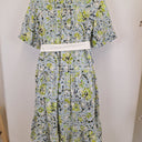 Second-Hand - Once Was Mimosa Flower Broderie Puff Sleeve Dress Size 16 - SwapUp