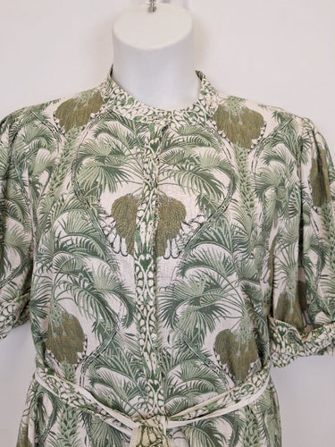 Second-Hand - Once Was Eutopia Palm Button Front Dress Size 16 - SwapUp