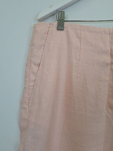 Second-Hand - Country Road Cotton Candy Darted Linen Pants Size 16 - SwapUp