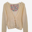 Second-Hand - Laura Ashley Sweet Cream Bubble Knit Cardigan Size S - SwapUp