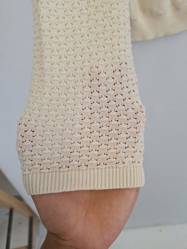 Second-Hand - Laura Ashley Sweet Cream Bubble Knit Cardigan Size S - SwapUp