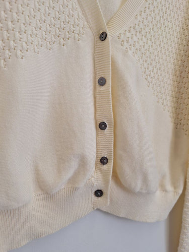 Second-Hand - Laura Ashley Sweet Cream Bubble Knit Cardigan Size S - SwapUp