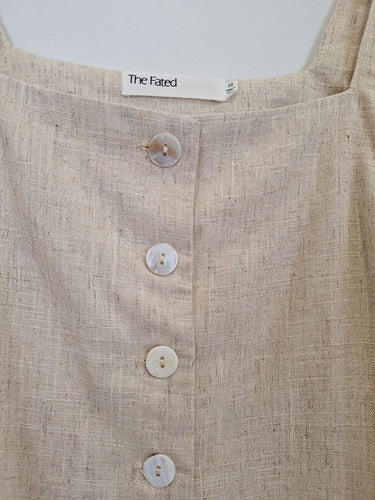 Second-Hand - The Fated Minimal Linen Blend Top Size 10 - SwapUp