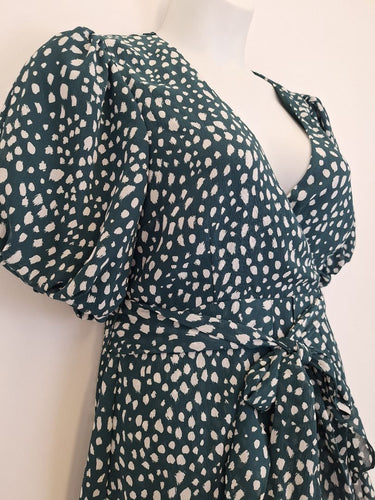 Second-Hand - Tussah Emerald Dot Flounce Dress Size 12 - SwapUp