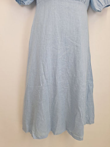 Second-Hand - Aere Elowen Linen Puff Sleeve Dress Size 12 - SwapUp