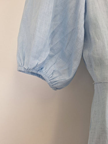 Second-Hand - Aere Elowen Linen Puff Sleeve Dress Size 12 - SwapUp