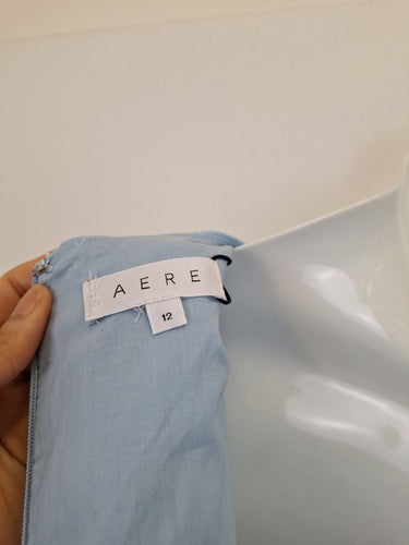 Second-Hand - Aere Elowen Linen Puff Sleeve Dress Size 12 - SwapUp