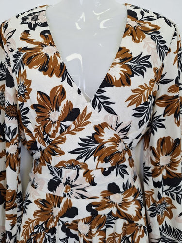 Second-Hand - The Fated Earthy Floral Midi Dress Size 10 - SwapUp