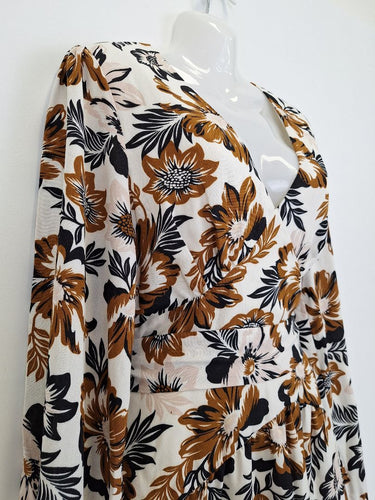 Second-Hand - The Fated Earthy Floral Midi Dress Size 10 - SwapUp