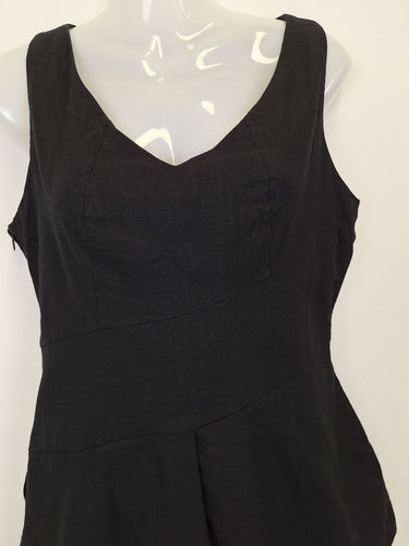 Second-Hand - Morrison Classic Black Linen Dress Size S - SwapUp