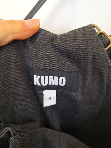 Second-Hand - Kumo Everyday Denim Look Pleated Overall Size 8 - SwapUp