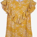 Second-Hand - Seed Marigold V Ruffle Ditsy Floral Top Size 6 - SwapUp