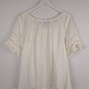 Second-Hand - French Connection Off Shoulder White Linen Top Size 8 - SwapUp