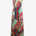 Second-Hand - Piper Colourful Patterned Vacation Satin Dress Size 8 - SwapUp