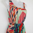 Second-Hand - Piper Colourful Patterned Vacation Satin Dress Size 8 - SwapUp