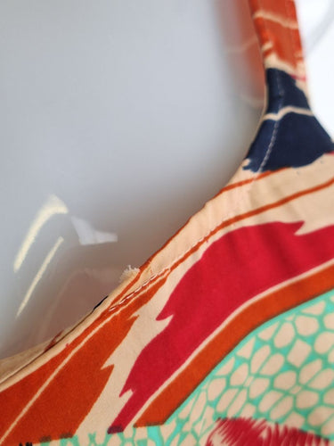 Second-Hand - Piper Colourful Patterned Vacation Satin Dress Size 8 - SwapUp