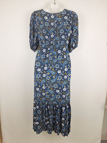 Second-Hand - Piper Blue Yellow Paisley Maxi Dress Size 8 - SwapUp