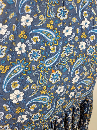 Second-Hand - Piper Blue Yellow Paisley Maxi Dress Size 8 - SwapUp