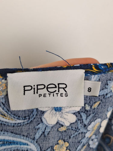 Second-Hand - Piper Blue Yellow Paisley Maxi Dress Size 8 - SwapUp