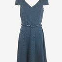 Second-Hand - Review Mini Heart Teal Belted Midi Dress Size 8 - SwapUp