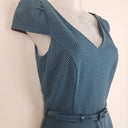 Second-Hand - Review Mini Heart Teal Belted Midi Dress Size 8 - SwapUp