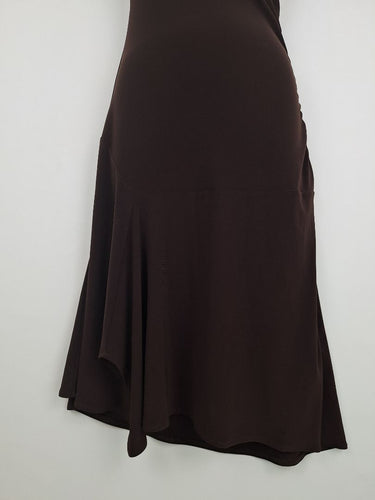 Second-Hand - Events Chic Brown Drop Waist Evening Dress Size S - SwapUp