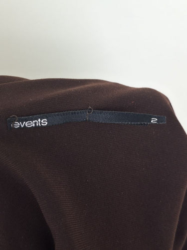Second-Hand - Events Chic Brown Drop Waist Evening Dress Size S - SwapUp