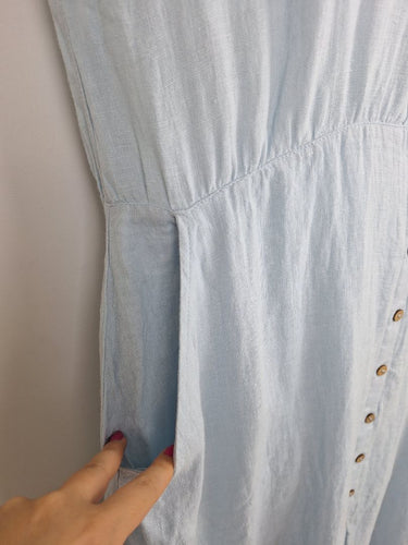 Second-Hand - Brave + True Sky Blue Linen Maxi Dress Size XL - SwapUp