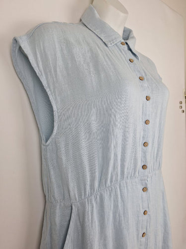 Second-Hand - Brave + True Sky Blue Linen Maxi Dress Size XL - SwapUp