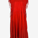 Second-Hand - Arrange Poppy Red Drawstring Trapeze Midi Dress Size 18 - SwapUp