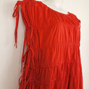 Second-Hand - Arrange Poppy Red Drawstring Trapeze Midi Dress Size 18 - SwapUp