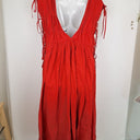 Second-Hand - Arrange Poppy Red Drawstring Trapeze Midi Dress Size 18 - SwapUp