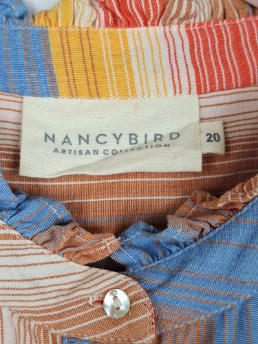 Second-Hand - Nancybird Beach House Striped Box Cut Blouse Size 20 - SwapUp