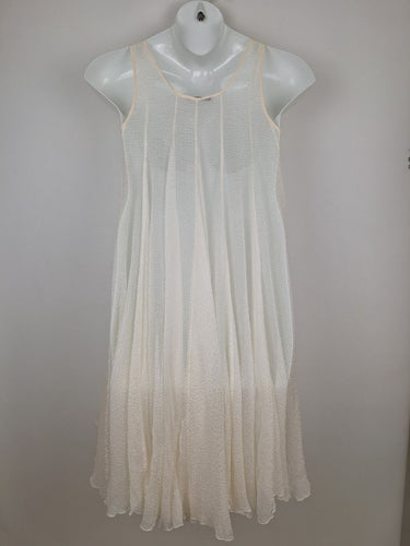 Second-Hand - Scanlan Theodore Cream Silk Chiffon Swing Dress Size S - SwapUp