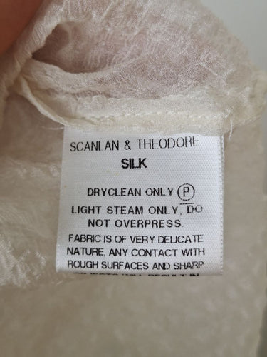 Second-Hand - Scanlan Theodore Cream Silk Chiffon Swing Dress Size S - SwapUp