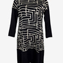 Second-Hand - Megan Salmon Boat Neck Maze Pattern Midi Dress Size 10 - SwapUp